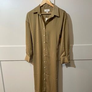 Banana Republic Silk Button up Dress with Sash